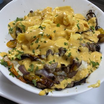 Wake Up Café - Chipotle steak and cheese grits bowl - special of the day - American Near Me - New Smyrna Beach, Florida Wake Up Café - Chipotle steak and cheese grits bowl - special of the day - American Near Me - New Smyrna Beach, Florida