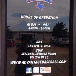 Advantage Baseball - Operation hours