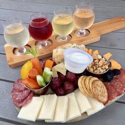 Drink flight and serf's charcuterie