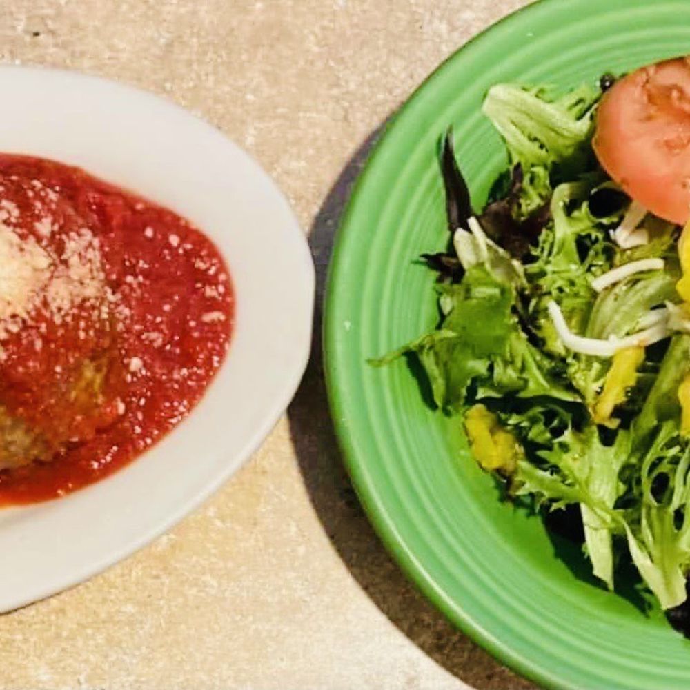Rigoletto Italian Bakery - Stuffed Meatball and Side House Salad - Bakeries Near Me - Virginia Beach, Virginia Rigoletto Italian Bakery - Stuffed Meatball and Side House Salad - Bakeries Near Me - Virginia Beach, Virginia