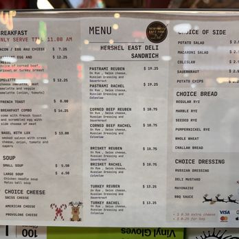 Hershel's East Side Deli - menu dec 25 - Delis Near Me - Philadelphia, Pennsylvania