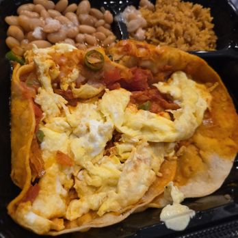 Vicky’s Burgers - Huevos rancheros plate with scrambled eggs - Burgers Near Me - Corona, California Vicky’s Burgers - Huevos rancheros plate with scrambled eggs - Burgers Near Me - Corona, California