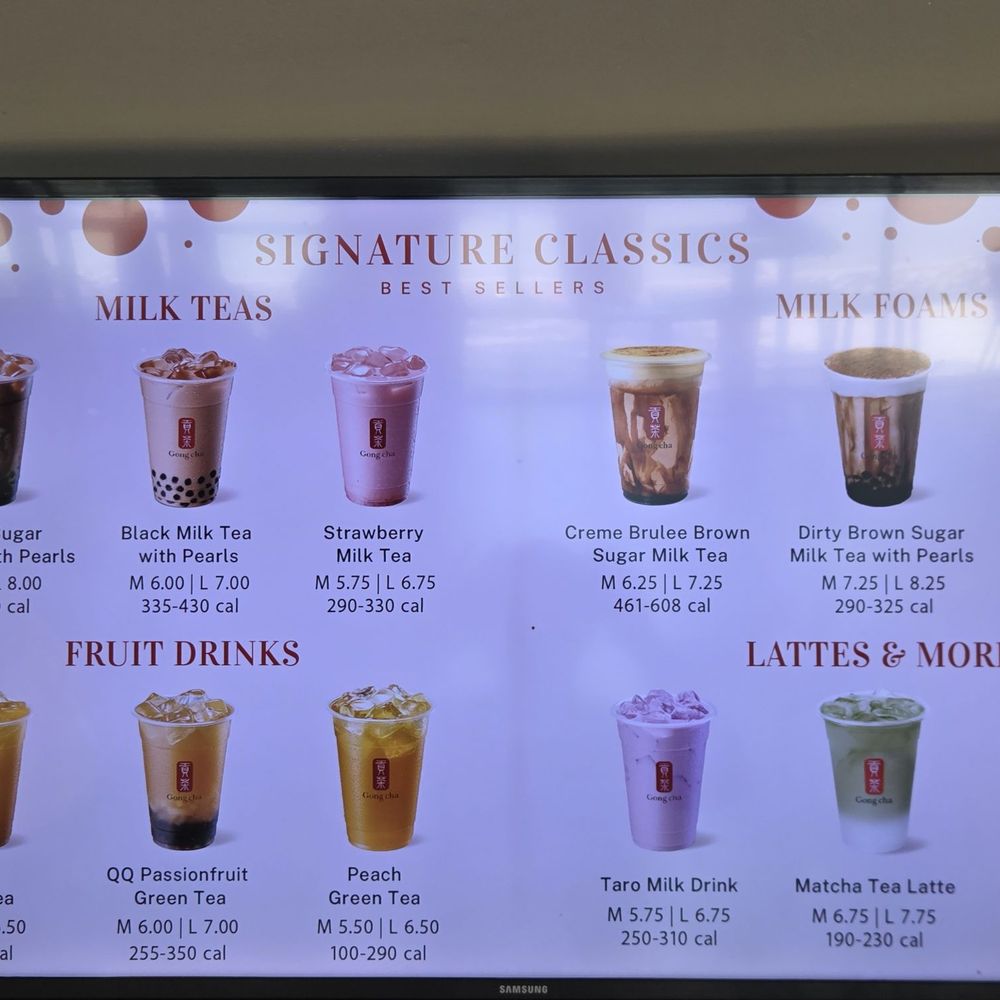 Gong Cha - Boba and classic bubble tea menu - Bubble Tea Near Me - Rockville, Maryland