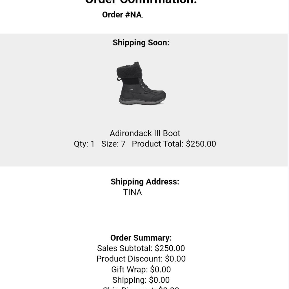 Deckers Brands - Order confirmation - Shoe Stores Near Me - Goleta, California