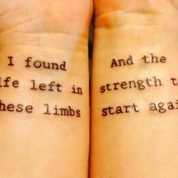 Cactus Tattoo - My fresh and favorite tattoo! The Amity Affliction quote done by Ray Corona!