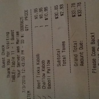 Khyber Pass Kabob - check please - Afghan Near Me - Dublin, California