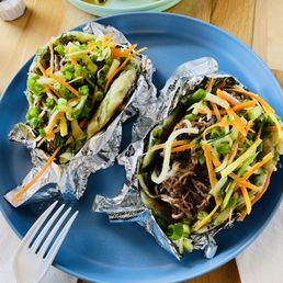 Taiwanese beef tacos