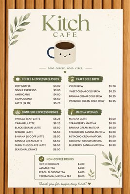 Menu photo 1 Kitch Cafe Fullerton, CA