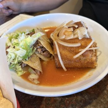 La Tortas - Torta Ahogada with 2 Tacos Dorados - Mexican Near Me - Yucaipa, California