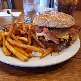 Denny's - Grandslamin Burger. OMG looks so good let's see how it taste..great! - Diners Near Me - Las Vegas, Nevada