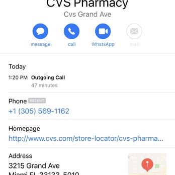 CVS Pharmacy - 47 min wait, then they hung up on me. - Drugstores Near Me - Coconut Grove, Florida CVS Pharmacy - 47 min wait, then they hung up on me. - Drugstores Near Me - Coconut Grove, Florida