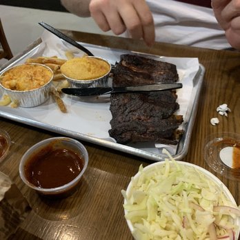 Smoque BBQ - St. Louis Ribs (1/4 Slab) Macaroni And Cheese Coleslaw and Cornbread - Barbeque Near Me - Chicago, Illinois Smoque BBQ - St. Louis Ribs (1/4 Slab) Macaroni And Cheese Coleslaw and Cornbread - Barbeque Near Me - Chicago, Illinois