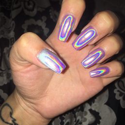 Hologram powder! Nails done by Michael.