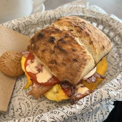 Coffee Etc. - Bacon, egg, cheddar cheese, spicy aioli on ciabatta