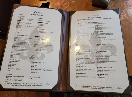 Menu photo 1 Lew's Rock Springs, WY Menu photo 1 Lew's Rock Springs, WY
