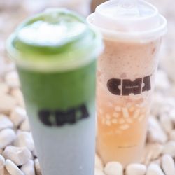 Cha Redefine - Blueberry Oat Milk Matcha Latte & Refreshing Peach