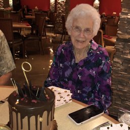 My very happy 94-year-old mom w/ her gorgeous birthday cake from CC's Sweets & Tweets!