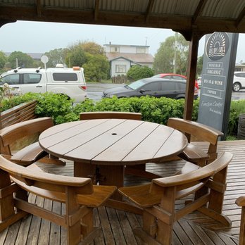 Hislops Wholefoods - Big round table for large group - Wine Bars Near Me - Kaikoura, CAN