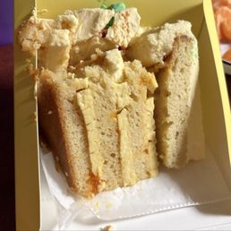 Passion fruit cake slice
