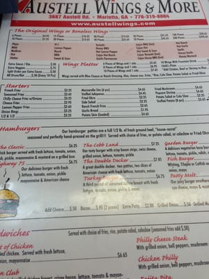 Menu photo 1 Austell Wings & More Marietta, GA Menu photo 1 Austell Wings & More Marietta, GA