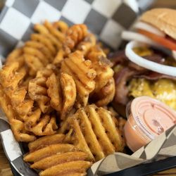 Grizzly Den - Double Bacon with Waffle Fries