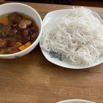 Pho Ha Noi - Mom had special bún chả Hà Nội. The broth was very oily and didn't come with any veggie.You dip the noodles to broth & eat it. - Juice Bars & Smoothies Near Me - Hillsboro, Oregon Pho Ha Noi - Mom had special bún chả Hà Nội. The broth was very oily and didn't come with any veggie.You dip the noodles to broth & eat it. - Juice Bars & Smoothies Near Me - Hillsboro, Oregon