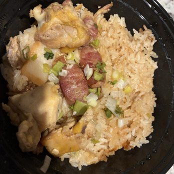 Clay Pot Cafe - Chicken & Chinese Sausage Claypot Rice (S) () - Cantonese Near Me - Boston, Massachusetts