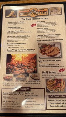 Menu photo 1 Mountain Oaks Bar & Grill Coarsegold, CA
