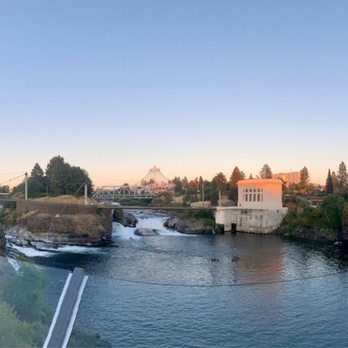Anthony's at Spokane Falls - a view of a river and a bridge - Seafood Near Me - Spokane, Washington