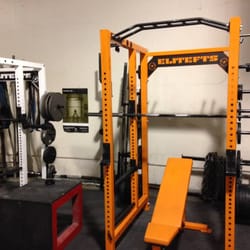 Iron Warrior Gym - EliteFTS Collegiate Squat Rack w/ adjustable EliteFTS Bench