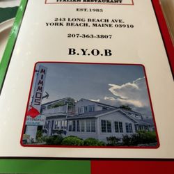 Mimmo's Italian Restaurant - Menu cover