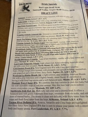 Menu photo 2 The Parrot Lounge Fort Lauderdale, FL Menu photo 2 The Parrot Lounge Fort Lauderdale, FL