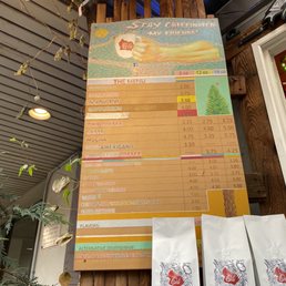 a menu on the wall a menu on the wall