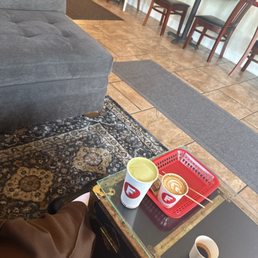 Super comfortable sofas, Matcha, cappuccino and espresso