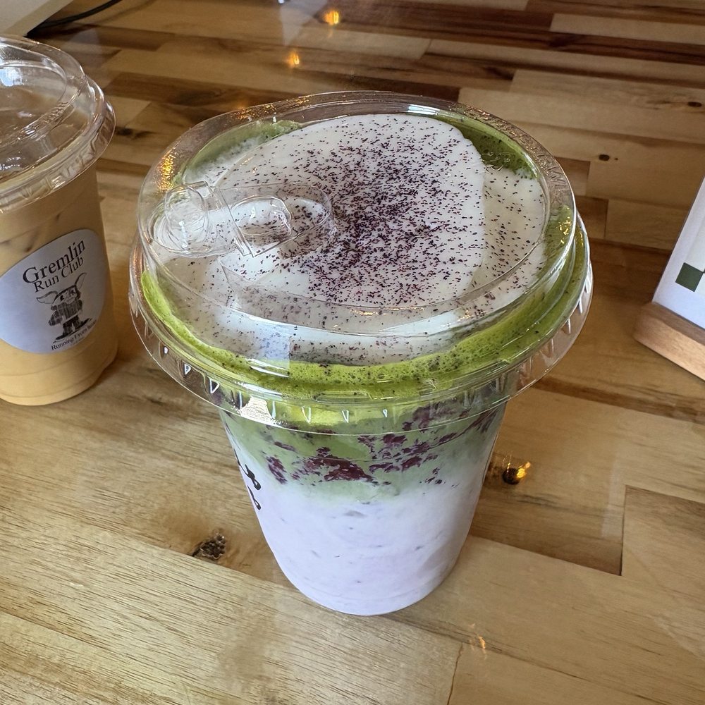 Gremlin Garage - Matcha with blueberry - Coffee & Tea Near Me - Costa Mesa, California Gremlin Garage - Matcha with blueberry - Coffee & Tea Near Me - Costa Mesa, California