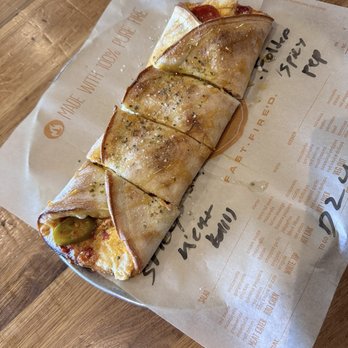 Blaze Pizza - Spicy Pepperoni Fast Fire'd Fold - Pizza Near Me - Visalia, California