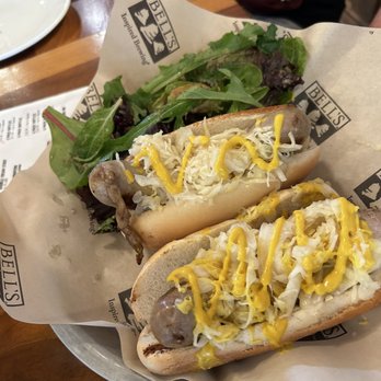 Bell's Eccentric Cafe - Two brats and dressed greens - Music Venues Near Me - Kalamazoo, Michigan
