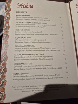 Menu photo 1 Trishna London, XGL