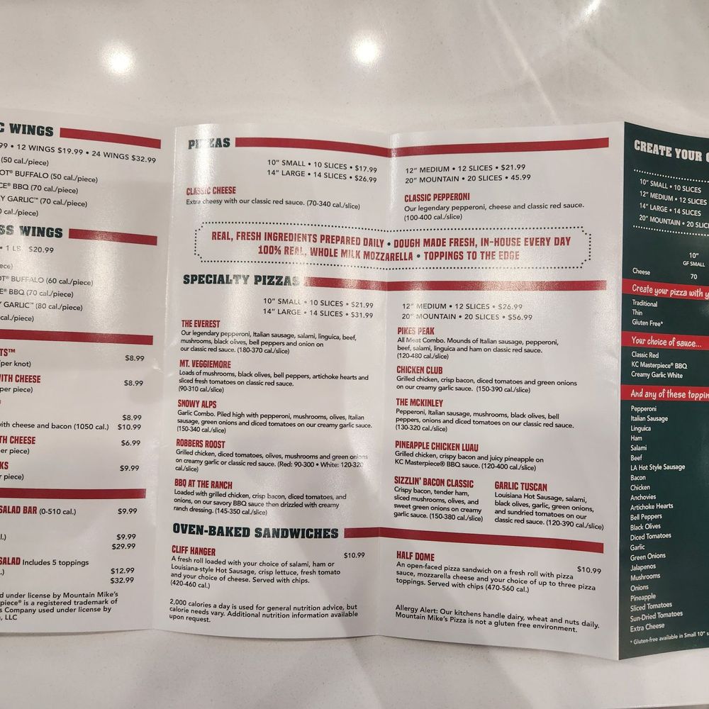 Mountain Mike's Pizza - Menu 1 - Chicken Wings Near Me - Pasadena, California