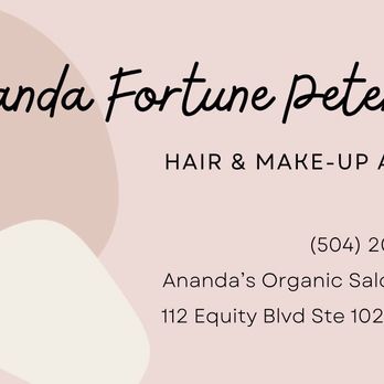 Ananda Organic Salon And Spa - Business card - Skin Care Near Me - Houma, Louisiana Ananda Organic Salon And Spa - Business card - Skin Care Near Me - Houma, Louisiana