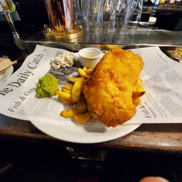 Fish and chips and it was REALLY good. The fish portion was huge. I've been to Ireland and this is superb. Fish and chips and it was REALLY good. The fish portion was huge. I've been to Ireland and this is superb.