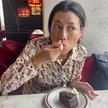 Cafe Sacher Wien - She's fresh off a flight no sleep but time for cake - Cafes Near Me - Vienna, 9