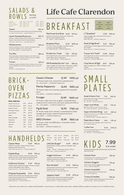 Menu photo 1 Life Cafe Arlington, VA