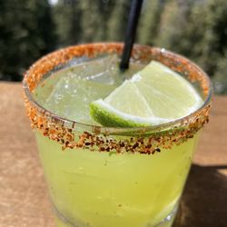 Schaffer's Camp - Why not - tequila, pineapple juice, mint, cilantro, lime and tajin rim