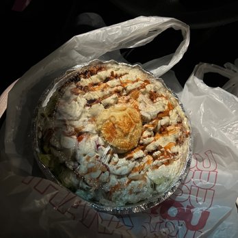 Halal House - The kid must hate me so bad bc he drenched my food with white sauce when I didn't even ask for white sauce lol - Mediterranean Near Me - Northridge, California Halal House - The kid must hate me so bad bc he drenched my food with white sauce when I didn't even ask for white sauce lol - Mediterranean Near Me - Northridge, California