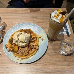 Unbrevleable Belgian waffle and stormy weather ice coffee
