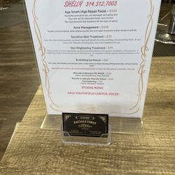 Studio Rosic - Facial menu