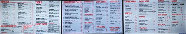 Menu photo 3 Valeries Taco Shop San Diego, CA