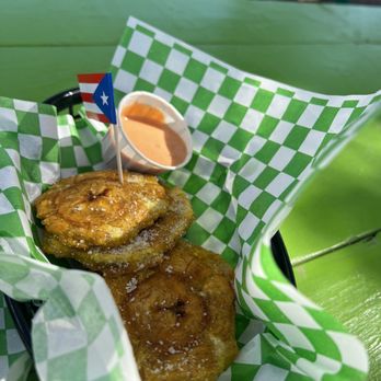 Plantain Bar - Tostones. Ok. needs ajo. too much salt - Food Trucks Near Me - Austin, Texas Plantain Bar - Tostones. Ok. needs ajo. too much salt - Food Trucks Near Me - Austin, Texas