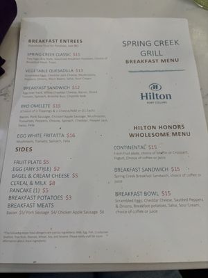 Menu photo 2 Spring Creek Grill Fort Collins, CO